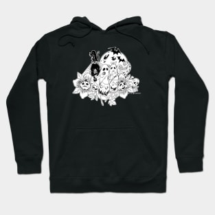 Halloween Love in Black and White Hoodie